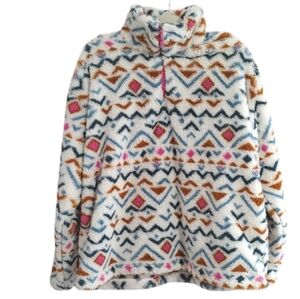Eddie Bauer Multicolor Patterned Fleece Pullover Size XXL